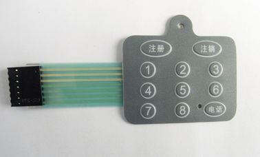 12 Tasten 10M Ohm angepasst PET PC Membran Switch Panel mit inneliegende Schnappscheibe innerhalb