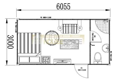 Layout der Anti-verrostet Steel Frame modulare Cottage für Urlaub - Container-Chalet
