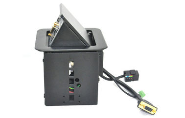 Schwarzer Tischplatten-Verbindungs-Kasten, knallen oben Steckdose des Sockel-RJ45